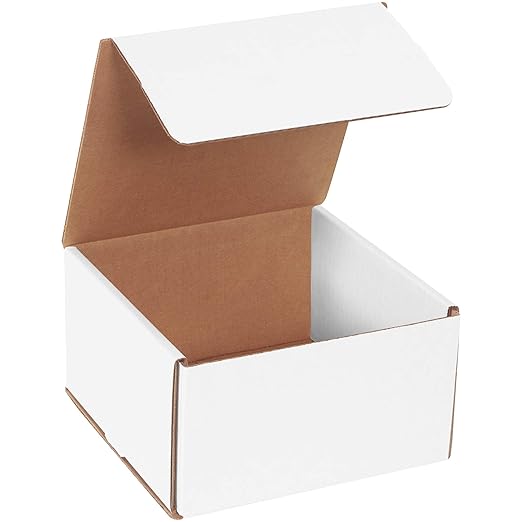 Box USA BM774 7"L x 7"W x 4"H, White (Pack of 50)