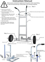 Large Wheel Hand Truck/Two Wheel Appliance Dolly Cart with 2 Straps / 600lb Load/Heavy Duty/for Equipment/Furniture/Electrical Appliances/Large Cartons/Warehouse