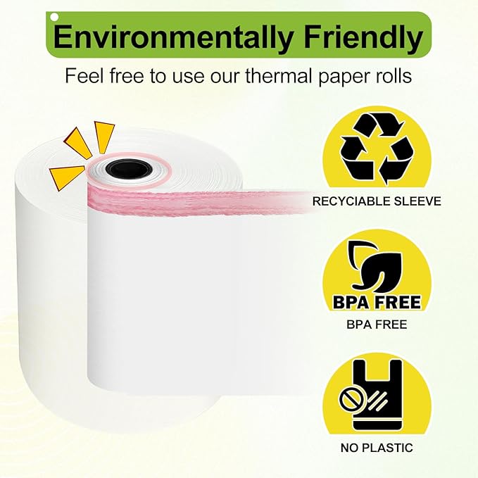 3 1/8 x 230 Thermal Receipt Paper Rolls, 10 Pack Thermal Paper Rolls Premium Quality Compatible with Cash Registers POS Systems and Credit Card Machine