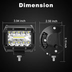 8PCS LED Pods, 4 Inch 60W Light Bar, 4PCS Spot Flood Combo Off Road Triple Row Work 6000LM Driving Fog Lamps for Pickup Truck Jeep ATV UTV SUV Boat Light, 8 Pack White Lights