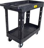 550lb Capacity Heavy Duty Plastic Utility Cart 34-1/2" L x 16-3/4" W with Handle 2 Shelves Pake Handling Tools