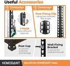 HOMEDANT 28" W 5 Tier Heavy Duty Garage Shelving Adjustable Metal Rack Storage Shelves Standing Shelf Unit Organizers Pantry Closet Black 1Pack