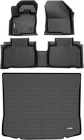 HAFIDI® Floor Mats & Cargo Liner Set Fit for 2016-2020 Kia Sorento (3rd Row Seats Folded Down for Trunk Installation) All Weather TPE Anti-Slip Car Full Set Floor Liners Custom Accessories - Black