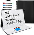 Portable White Board Small Dry Erase Board, 9" x 12" Double Sided Folding Whiteboards with 3 Pens, A4 Reusable Notebook with Storage Mesh Bag for Study, Meeting, Draft, Notes, Doodling