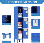 3 Doors Locker for Employees, Metal Locker Storage Cabinet for Home Office School Gym, Lockable, Require Assembly(Blue)
