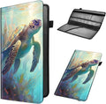 Car Registration and Insurance Holder, Leather Car Glove Box Organizer, Cool Car Accessories for ID, Driver's License Cards & Essential Document,business cards,Men&Women,Cute Sea Turtles