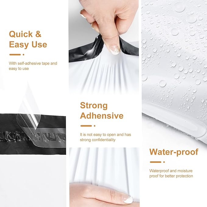 Metronic Poly Mailers 19x24 Inch 100 Pcs | Large Shipping Bags for Clothing, Small Business | Strong Thick Mailing Bags with Self Adhesive | Waterproof and Tear-Proof Large Package Bags in White