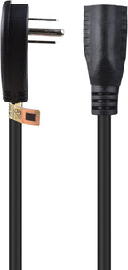 Cable Matters 2-Pack Low Profile Flat Plug Short Extension Cord (Power Extension Cable) 1 Foot (NEMA 5-15P to NEMA 5-15R)