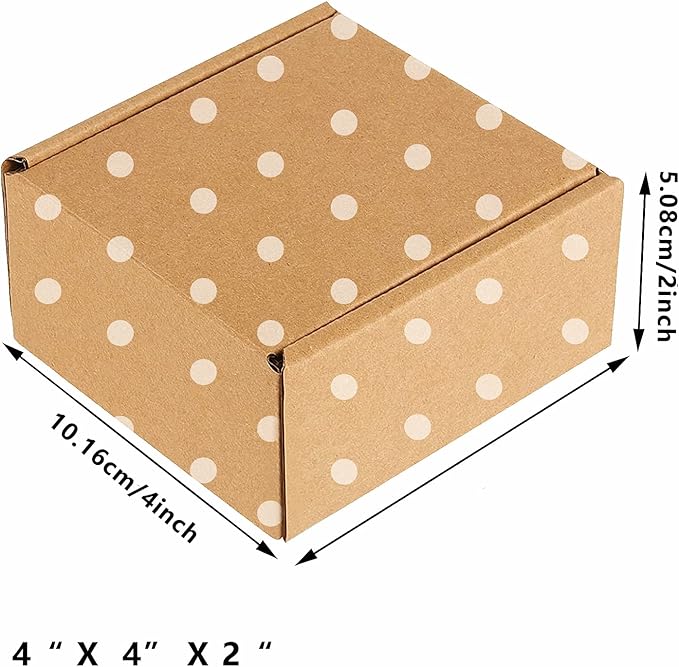 Green Recyclable Cardboard Small Gift Mailer Boxes for Shipping Packaging Craft Gifts Giving Products (Brown, 4 x 4 x 2 Inch)