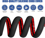 Floor Cord Cover Self Adhesive Cord Hider,3.3FT Cable Management, Extension Strip Protector for Wires, Prevent Cable Trips for Offices, Gyms, Exhibitions Cavity:0.3"(W) x 0.28"(H) Black