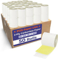 3" x 95' 2-Ply Carbonless Paper (50 Rolls/Case) - White/Yellow - BPA Free