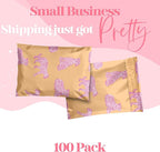 6x9 Designer Poly Mailer 100 Pack Heavy Duty Waterproof Self Seal Shipping Bags for Small Business Large Mailing Envelopes Bulk Tear Resistant Packaging Pink Orange Leopard
