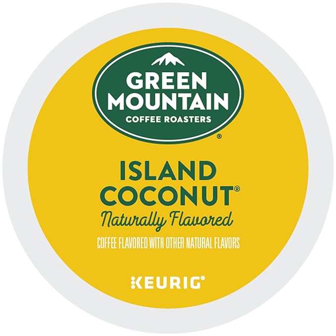 Green Mountain Coffee Roasters Island Coconut, Single-Serve Keurig K-Cup Pod, Flavored Light Roast Coffee, 24 Count (Pack of 1)