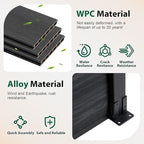 6ft x 6ft Outdoor Privacy Fence, Wind Resistant, Wood Plastic Composite Fence Panel with 2 Posts, Fencing for Yard, Backyard, Garden and Pool