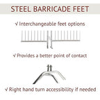 Angry Bull Barricades Metal Interlocking Steel Barricade (8.5 Ft. Heavy Duty, Bridge Feet, White Powder Coated, Set of 20)