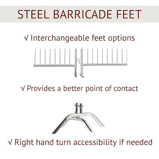 Angry Bull Barricades Metal Interlocking Steel Barricade (8.5 Ft. Heavy Duty, Flat Feet, Yellow Powder Coated, Set of 10)