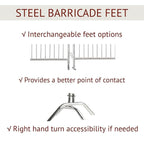 Trafford Industrial Angry Bull Barricades Metal Interlocking Steel Barricade (6.5 Ft. Economy, Light Weight & Pre-Galvanized, Flat Feet, Zinc Coated Steel, Set of 20)