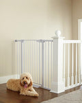 Cumbor 36" Extra Tall Baby Gate for Dogs and Kids with Wide 2-Way Door, 29.7"- 46" Width, and Auto Close Personal Safety for Babies and Pets, Fits Doorways, Stairs, and Entryways, White
