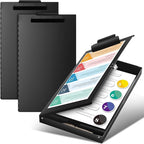 2 Pcs 11 x 17 Inch Aluminum Clipboard with Storage Metal Clipboard High Capacity Clip for Student Teacher Nurse, Black