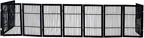 Pet Dog Gate Strong and Durable Freestanding Folding Acacia Hardwood Portable Wooden Fence Indoors or Outdoors by Urnporium (Black Pet Gate, 10 Panel 30" Tall)