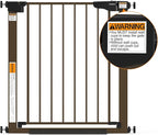 Cumbor 2 Pack 29.7-46" Baby Gate for Stairs, Mom's Choice Awards Winner-Auto Close Dog Gate for doorways, Easy Install Pressure Mounted Pet Gates indoor, Easy Walk Thru Wide Safety Gate for Dog, Brown