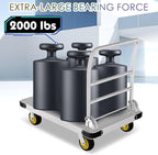 Platform Truck Heavy Duty Push Cart Dolly with 6'' Wheels 2000 LBS Capacity Steel Large Flatbed Cart Foldable Platform Dolly for Groceries, Garage, Warehouse, Equipment (36" X 24")