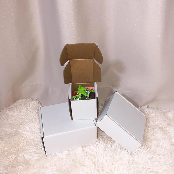 3x3x3 inch Shipping Boxes, White Corrugated Cardboard Box Literature Mailing Shipping Packaging Recyclable Storage Boxes and Craft Gifts Giving Products Business White Box Set of 25 (3''x3''x3'')