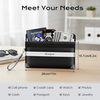 Fireproof Money Bag Upgraded 4200°F, 11”x 6.2” Waterproof money bags with zipper for Travel/Office/Home, Small Fireproof Safe Pouch, Built-in 11 storage pockets for Phone, Cash, Passport, Card