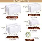 Outus 32 Pack 4 Sizes Shipping Boxes Mailers Corrugated Cardboard Box Kraft Mailing Boxes Small Packing Box with Packaging Tape for Shipping Packing Mailing (White)