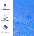 12x16 Blue Waterproof Tarp – Heavy Duty 5 MIL Thick Outdoor Tarpaulin Cover - Multi Purpose Protection for Camping, Tent, Roof, Patio, Pool, Floor, Furniture, Boat, Truck Beds, Pack of 1