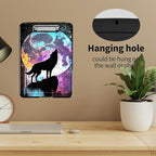 A4 Clipboards,Heavy Duty Waterproof Nursing Plastic Folder Clipboard with Storage Clip Boards,File Folder Storage Box Clipboard Case for Teacher,Doctor,Offices,Galaxy Wolf
