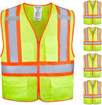 KAYGO Safety Vest with Pockets - High Visibility Reflective Vest ANSI Class 2 Construction Vest