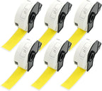 BETCKEY - Standard Address Labels Replacement for Brother DK-1201 (1.1 in x 3.5 in), Compatible with Brother QL Label Printers [6 Rolls/2400 Labels, Yellow]