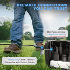 Flemoon Medium Outdoor Electrical Box (11.5x5.2x4 inch), IP54 Waterproof Extension Cord Cover w/6 Cable Entry Ports, Weatherproof Connection Box for Power Strip, Timer, Plug, Holiday Lights, Black