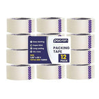 Clear Packing Tape - 12 Heavy-Duty Wrapping Tape - 55-Yard Length, 660 Total Yards 1.88-Inch Wide Strong Adhesive Rolls for Moving Boxes, Office Packaging, Storage Organization & Warehouse Shipping