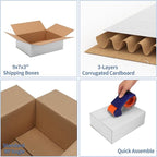 Hoikwo 9x7x3 Shipping Boxes Set of 30, White Corrugated Cardboard Box for Small Business for Packaging Mailing