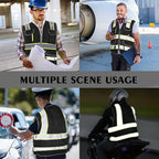 High Visibility Safety Vest - Reflective Breathable Mesh with 9 Pockets, Front Zipper for Men & Women - Meets ANSI/ISEA Standards