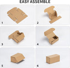 RLAVBL 4.6x2.2x2.2 Small Shipping Boxes Set of 100, Brown Corrugated Cardboard Box, Mailer Box