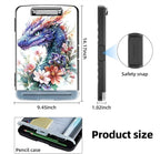 Clipboard with Storage Box & Pen Holder,Heavy Duty Clip Boards 8.5x11 for Nursing,High Capacity,School & Office Supplies,Floral Dragon Art