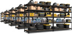 PrimeZone 10 Pack Heavy Duty Storage Shelves - 47" W x 18" D x 71" H 5 Tier Adjustable Garage Storage Shelving, Metal Storage Utility Rack Shelf Unit for Warehouse Pantry Closet Kitchen, Black