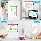 MaxGear Colorful Small Dry Erase Board, 14"x11" Double-Sided Hangable with Dry Erase Marker, Portable Whiteboard for Home School Office - Planning Writing Learning Drawing Art Education