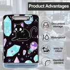 Pattern Design Clipboard with Storage - Heavy Duty Legal Size Clipboard, Ideal for Teachers, Nurses, Office Workers, Contractors, and Kids - 9.5 x 14.2 Inch (Crystal Cat)