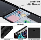 Clipboard with Storage,Plastic Storage Clipboard with Low Profile Clip, Heavy Duty Nursing Clipboards Foldable,Coaches Clipboard Case for Work, Teacher,Office School Supplies,Cool Lion
