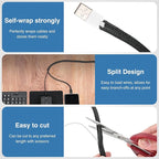 Nilight Cable Sleeve, 10ft-1/4inch Cord Management Sleeves, Braided Sleeving, Split Self Wrapping Wire Loom for Computer Electrical Automotive Harness Protector Organizer, Black