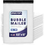 200-Pack Waterproof Poly Bubble Mailers 8.5 x 12 - Thick, Durable, Instant Seal Envelopes with Strong Adhesive - Pacron Protective Shipping Mailers for Jewelry, Cosmetics, SD Cards, USB Cables