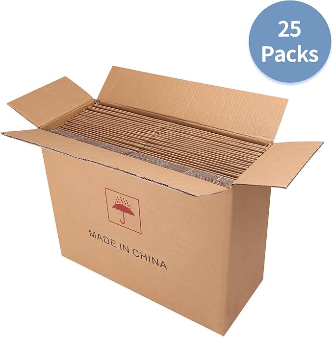 Hoikwo 8x8x8 Shipping Boxes Set of 25, White Corrugated Cardboard Box for Small Business for Packaging Mailing
