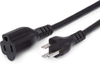 Amazon Basics Extension Cord, 13 Amps, 125V, 25 Foot, Black - Pack of 2