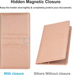 Cacturism Car Registration and Insurance Holder, Vehicle Glove Box Car Organizer Men Women Wallet Accessories Case with Magnetic Shut for Cards, Essential Document, Driver License, Rose Gold