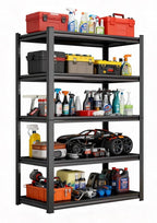 Garage Shelves,40''W Heavy-Duty Storage Shelves, Double-Layer Uprights, Thickened Shelves, Waterproof &Rustproof, Suitable for Indoor & Outdoor Use. (Black, 40''W*20''D*72''H, 5-Tier)