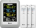 Indoor Outdoor Thermometer Wireless, 4.5 Inch Display Digital Hygrometer Thermometer Temperature Humidity Monitor with 330ft Range Sensor and Adjustable Backlight (Multi)
